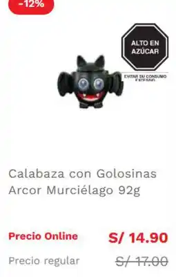 Wong Arcor Calabaza con Golosinas Murciélago oferta