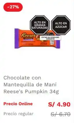Wong Reese's Chocolate con Mantequilla de Maní Pumpkin oferta