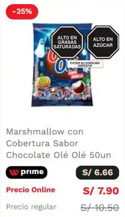 Wong Marshmallow con Cobertura Sabor Chocolate Olé Olé oferta
