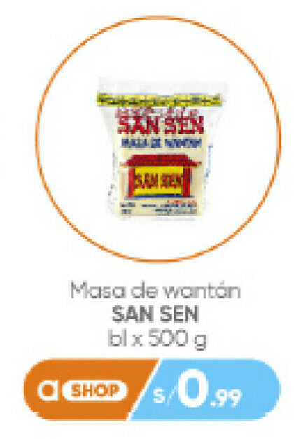 Plaza Vea Masa de wantan SAN SEN bl x 500g oferta