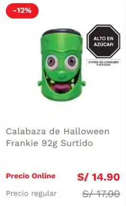 Wong Calabaza de Halloween Frankie oferta