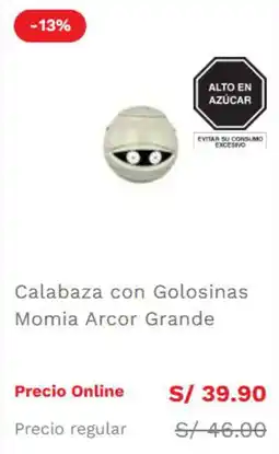 Wong Arcor calabaza con golosinas momia grande oferta
