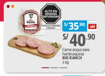 Plaza Vea Carne Angus para hamburguesa BIG RANCH x kg oferta