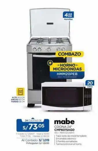 El Gallo Más Gallo Mabe - Cocina 24" CMP6015AG0 oferta