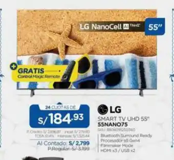 El Gallo Más Gallo LG - Smart TV UHD 55" 55NANO75 oferta