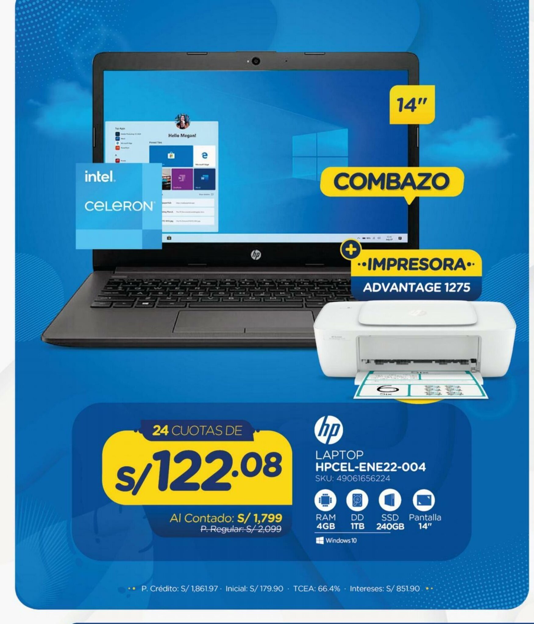El Gallo Más Gallo Hp - Laptop HPCEL-ENE22-004 oferta