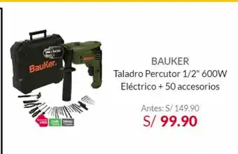 Maestro Bauker - Taladro Percutor 1/2" 600W Electrico + 50 Accesorios oferta