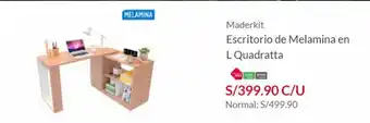 Maestro Maderkit Escritorio de Melamina en L Quadratta oferta