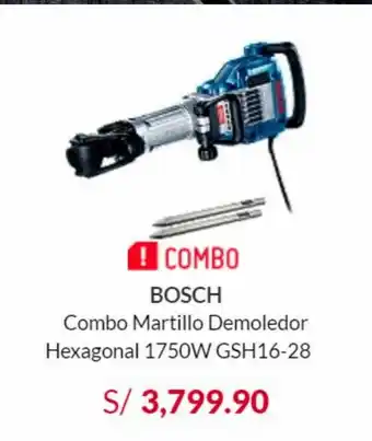 Maestro Bosch - Combo Martillo Demoledor Hexagonal 1750W GSH16-28 oferta