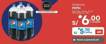 Makro Gaseosa pepsi pack 4unid x 3l oferta