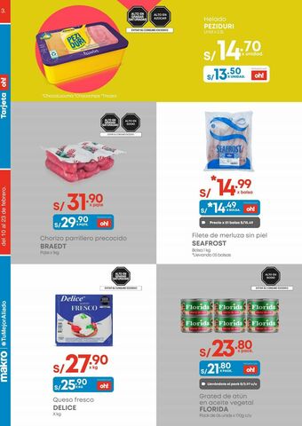 Makro Helados peziduri oferta