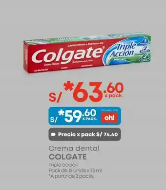 Makro Crema dental colgate triple acción pack 12unid x 75ml oferta