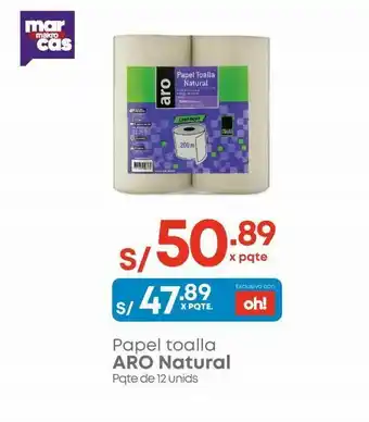 Makro Papel toalla aro natural paquete de 12unids oferta
