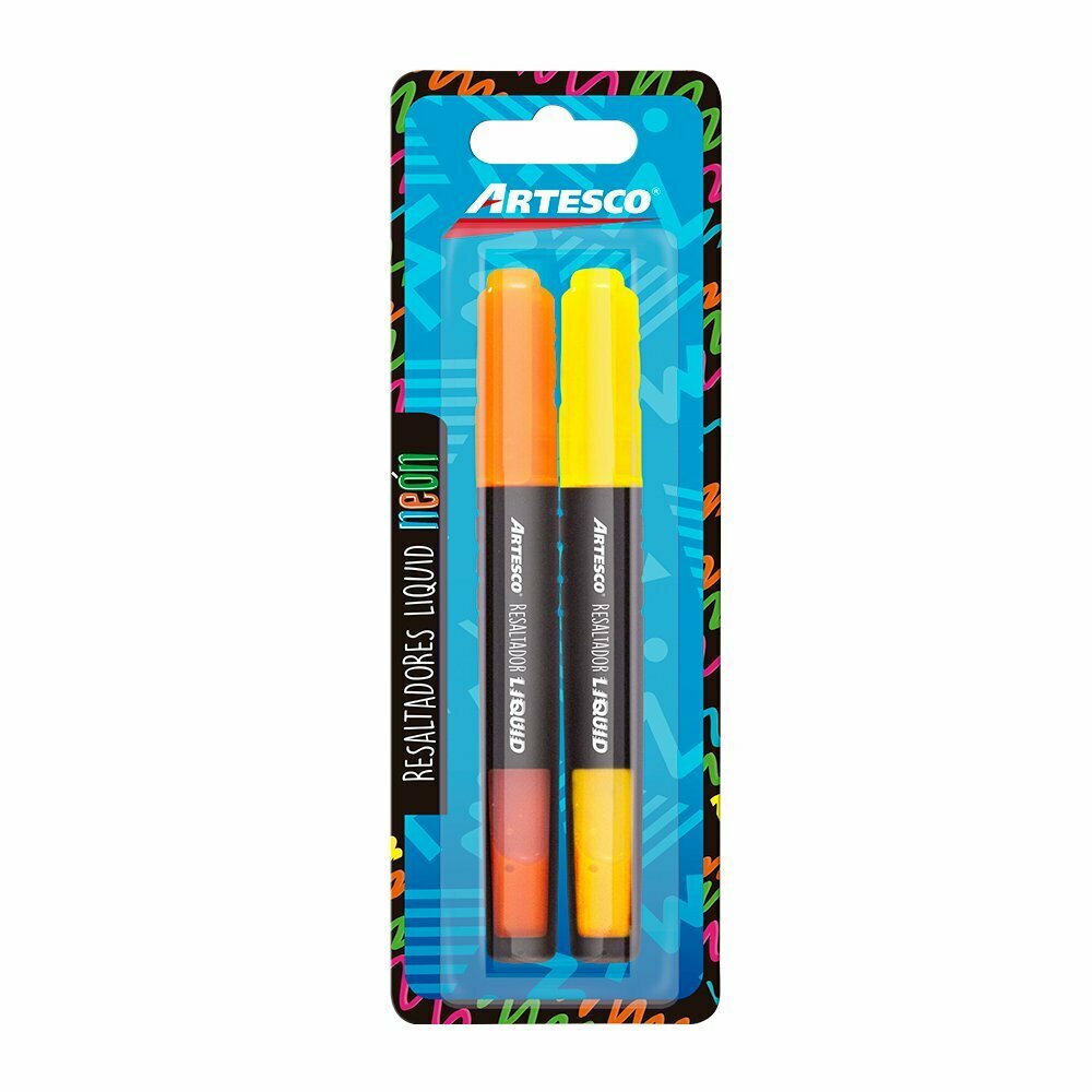 Tottus Resaltador liquid neón x2 amarillo naranja oferta