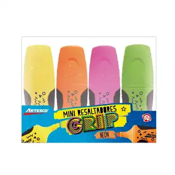 Tottus Resaltadores grip mediano neón set x 4 und (nuevo) oferta