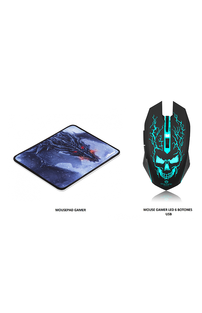 Tiendas EFE Mouse gamer enkore by micronics 6 botones de luz led dpi graduable + pad gamer oferta