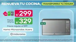 Tottus Indurama Horno Microondas Acero oferta