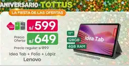 Tottus Lenovo Idea Tab + Folio + Lápiz oferta