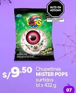 Plaza Vea Mister Pops Chupetines surtidos oferta