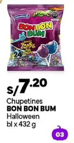 Plaza Vea Bon Bon Bum chupetines halloween oferta