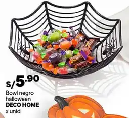 Plaza Vea Deco Home bowl negro halloween oferta