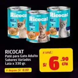 MaxiAhorro Ricocat paté para gato adulto sabores variados oferta