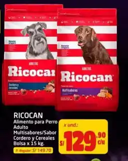 MaxiAhorro Ricocan Alimento para Perro Adulto Multisabores/Sabor Cordero y Cereales oferta