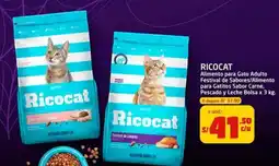 MaxiAhorro Ricocat alimento para gato adulto festival de sabores/alimento para gatitos sabor carne, pescado y leche oferta