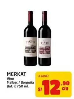 MaxiAhorro Merkat vino malbec / borgoña oferta
