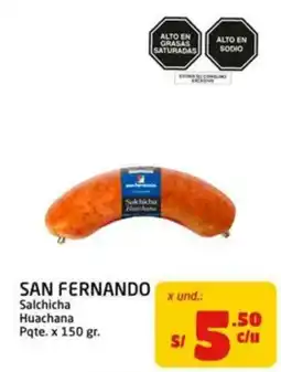 MaxiAhorro San Fernando Salchicha Huachana oferta