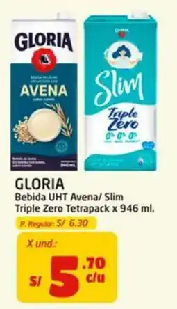 MaxiAhorro Gloria bebida uht avena slim triple zero oferta