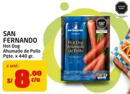 MaxiAhorro San Fernando hot dog ahumado de pollo oferta