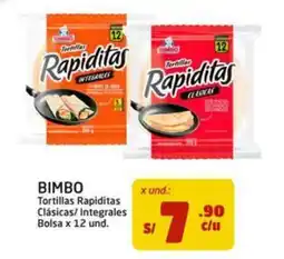 MaxiAhorro Bimbo tortillas rapiditas clasicas integrales oferta