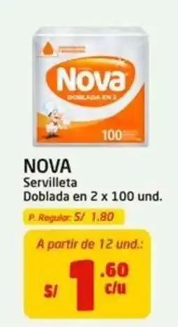 MaxiAhorro Nova servilleta doblada en 2 x 100 und. oferta