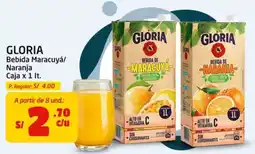 MaxiAhorro Gloria bebida maracuyá naranja oferta