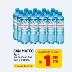MaxiAhorro San Mateo Agua sin Gas/ con Gas oferta
