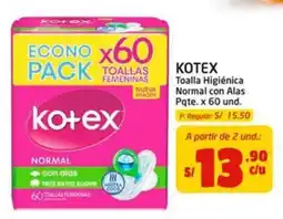 MaxiAhorro Kotex toalla higienica normal con alas oferta
