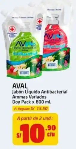 MaxiAhorro Aval jabón líquido antibacterial aromas variados oferta