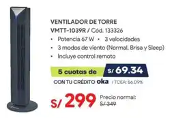 Hiraoka Draer ventilador de torre oferta
