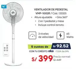 Hiraoka Ventilador de pedestal VMP-1002R oferta