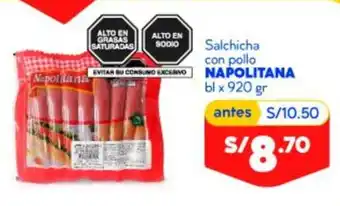 Salchicha con pollo Napolitana
