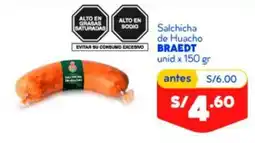 Mass Braedt salchicha de huacho oferta