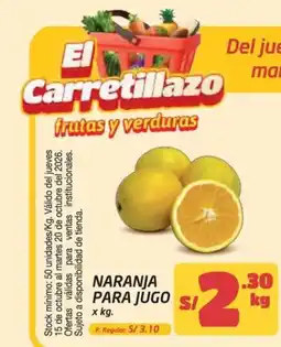 MaxiAhorro El Carretillazo naranja para jugo oferta