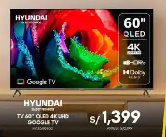 Hyundai tv 60" qled 4k uhd google tv