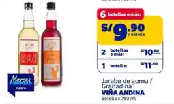Makro Viña Andina jarabe de goma / granadina oferta