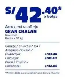 Makro Gran Chalan arroz extra añejo oferta