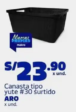 Makro Aro Canasta tipo yute #30 surtido oferta