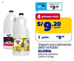 Makro Gloria yogurt parcialmente descremado sabores variados oferta