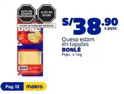 Makro Bonlé queso edam en tajadas oferta