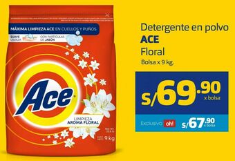 Makro Detergente en polvo ace floral 9kg oferta